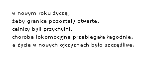 życzenie noworoczne