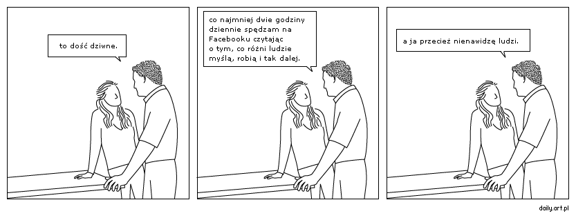 co najmniej dwie godziny dziennie spędzam na Facebooku